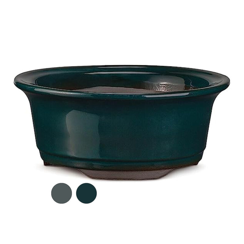 Vaso per bonsai tondo verde